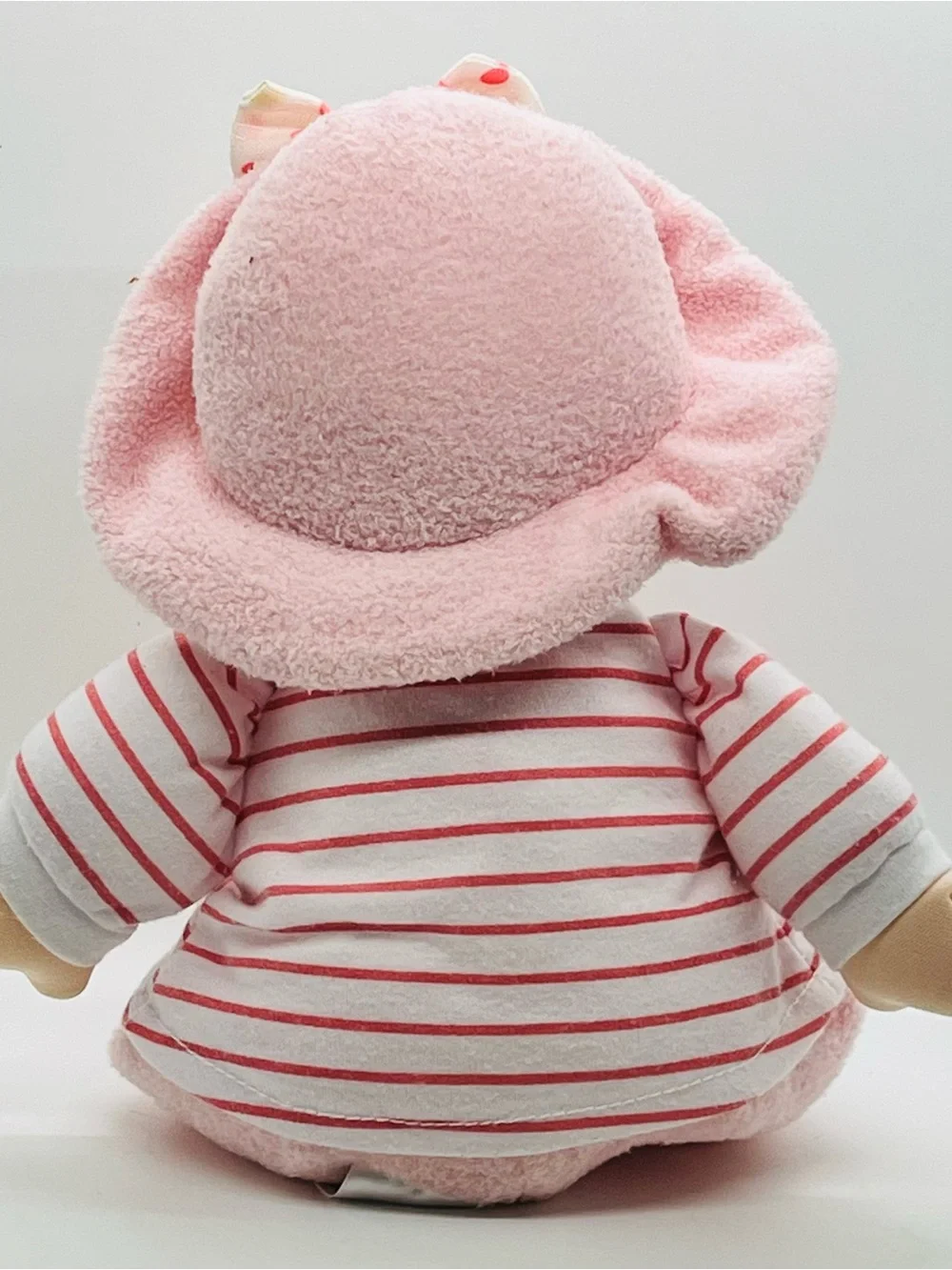 Baby Gund Sweet Dolly Pink Terry Cloth Plush 11” Lovey Blond Hair Hat Bow